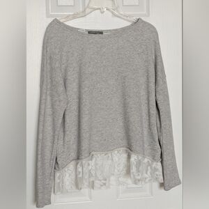 NWOT Retro-ology Women's (Large) Pullover Sweatshirt w/ Lace Hem